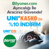 Bilyoner Üyelerine Özel UniKasko'da %10 İndirim! Bilyoner Üyelerine Özel UniKasko'da %10 İndirim!